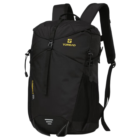 TOREAD Hiking Backpack Outdoor Commuting Travel Lightweight Eco-friendly 20L Large Capacity Pressure-Reducing School Bag Black