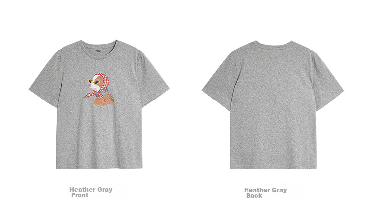 INMAN Floral Pet Print 100% Cotton T-Shirt 2026 Spring New Women's Casual Short Sleeve Top Light Gray S 29