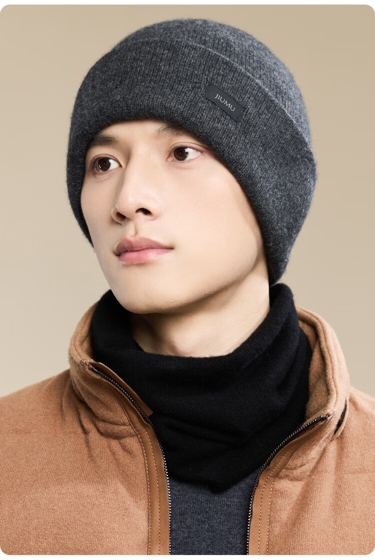 JIUMU Cashmere Warm Knit Hat, Autumn And Winter Woolen Knitted Hat, Cold Hat, Winter Hat, Outdoor Ear Protection Cold-Proof Hat for Men in Winter Seaso 6