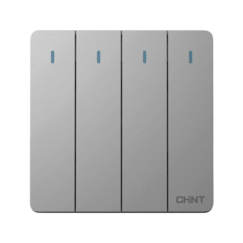 CHNT Wall Switch Panel, Household 86-Type Panel, Four-Way Double Control Switch, NEW6C, Phantom Silver Gray