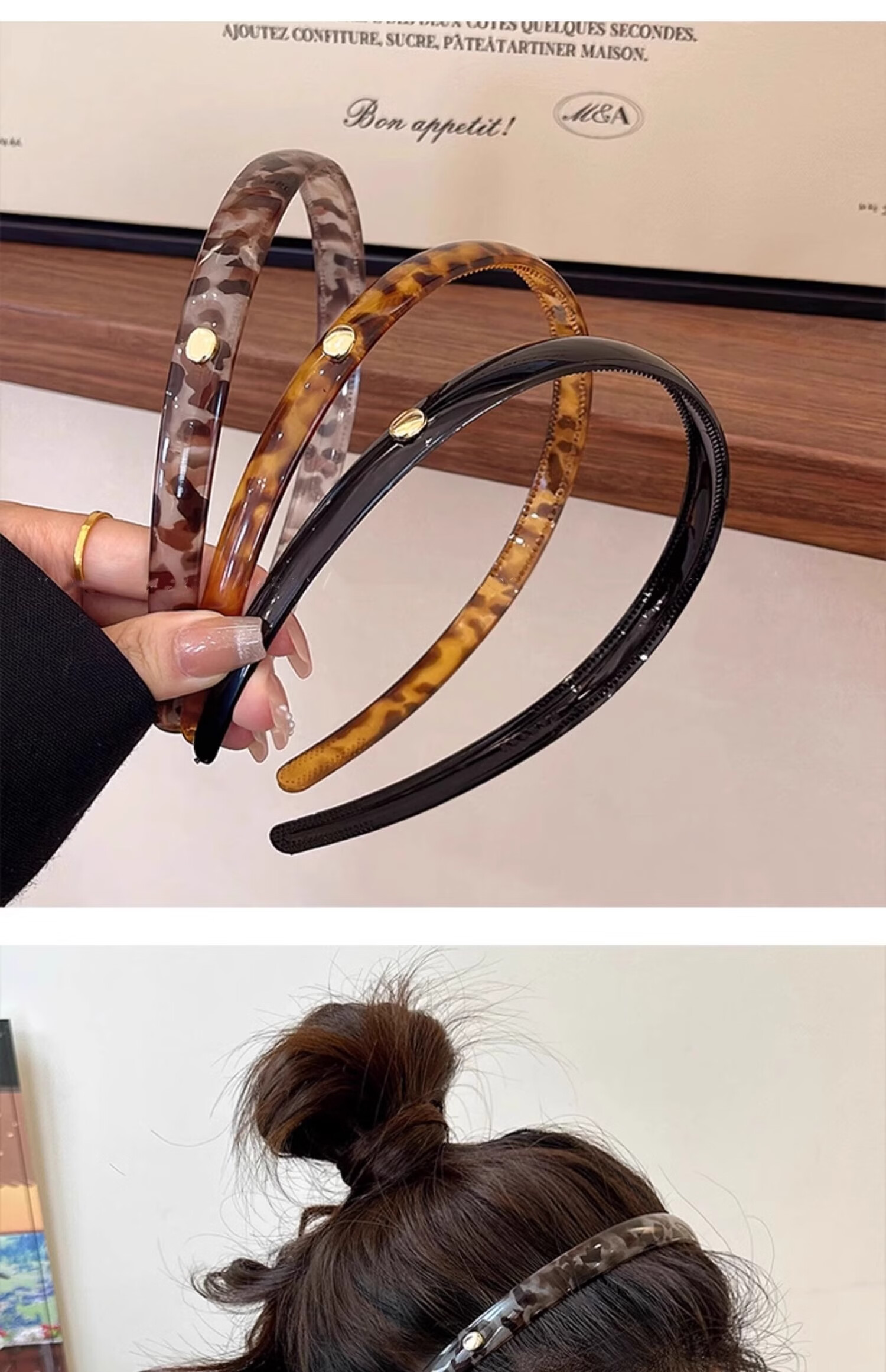 Xiangwan Headband, Vintage Leopard Print Hair Clip, Elegant And Versatile Women's Headwear for Going Out, Non-Slip Hairband, Mid-Autumn Festival Gift for Wome 10