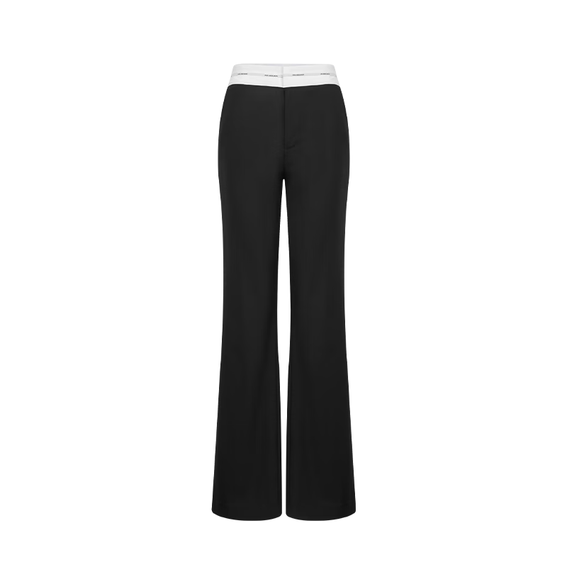 ANN ANDELMAN Official Black Casual Flared Straight-Leg Trousers High-Quality Draped Black XS