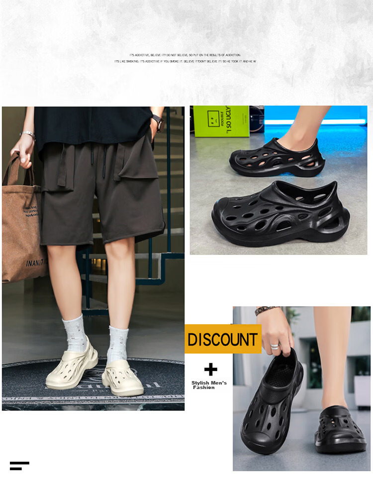 California Bulls Men's Premium Spring Summer Outdoor Breathable Closed-Toe Sandal Clogs Black Size 42-43 3