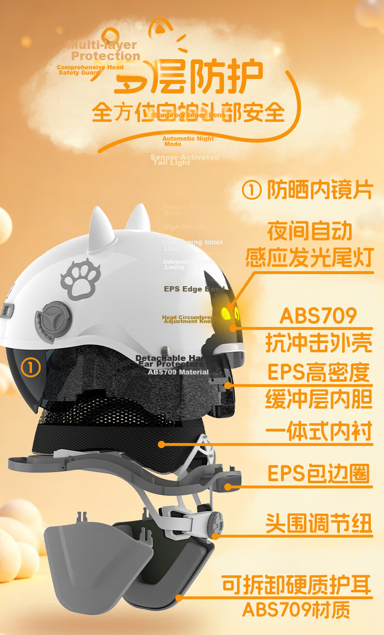 Yundianwei Parent-Child Helmet 3C Certified Electric Vehicle Bluetooth Tail Light Motorcycle Electric Bike Unisex Safety Half Helmet Bluetooth Tail Light Double Visor Four Seasons Summer Special Gray  14