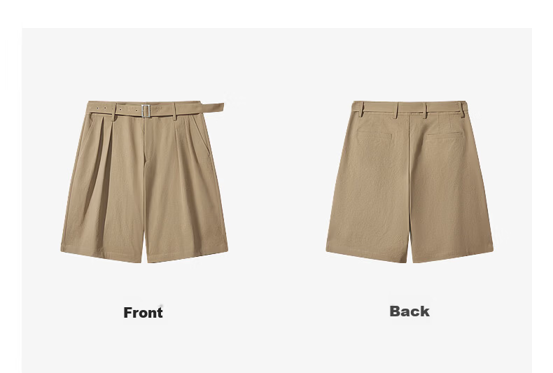 CABBEEN Cotton-Feel Hidden Twill Men's Loose Pleated Casual Shorts 2026 Spring Summer Durable Stretch Short Casual Pants 22