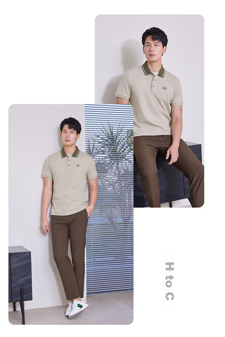 Laxdn Men's Summer New Business Casual Short Sleeve Polo Shirt, Dark Black, M 12