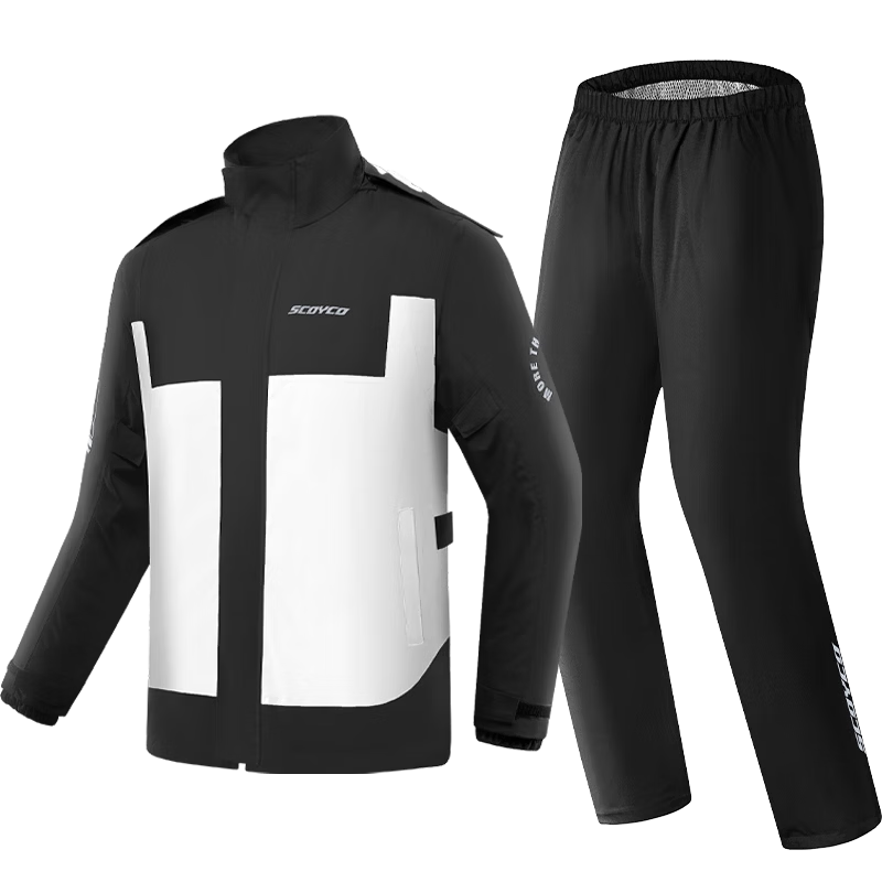 SCOYCO RC11 Motorcycle Raincoat, Heavy-Duty Waterproof Two-Piece Rain Jacket Set, Windproof And Rainproof, Suitable for Commuting, Motorcycling, All Seasons