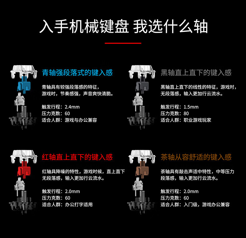 黑爵ajazzi610t有线蓝牙双模机械键盘办公键盘白光61键便携多设备苹果