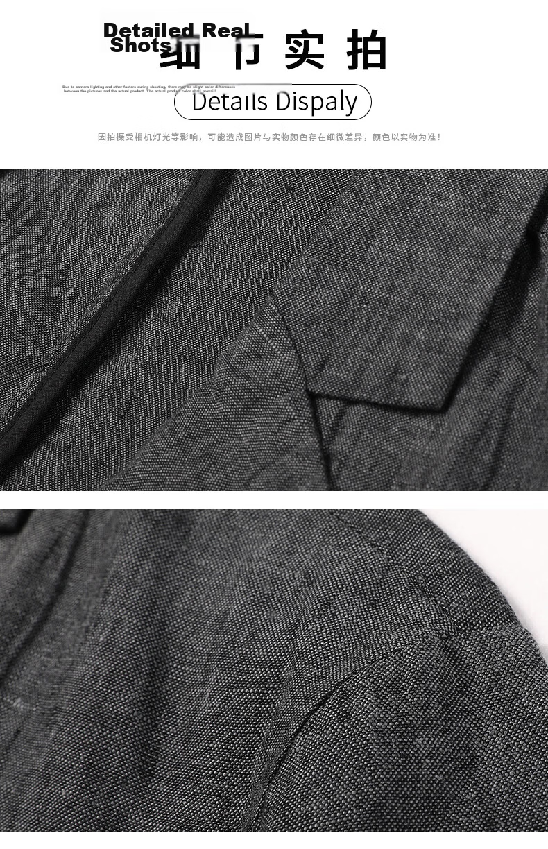 ROMON 100% Pure Linen Men's Blazer Spring Autumn Casual Solid Color Single-Breasted Slim Fit Korean Style Lightweight Jacket 16