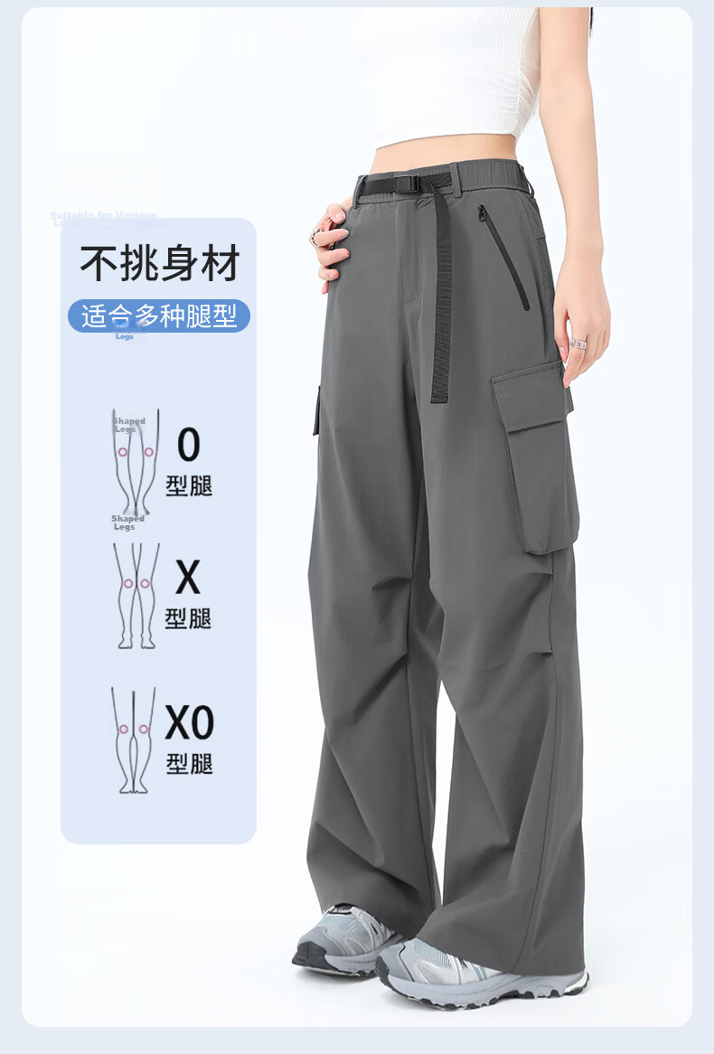 Langsha Women's Outdoor Quick-Dry Work Pants 2026 Summer Straight Loose Wide-Leg Sun-Protective Water-Repellent Casual Military Hiking Pants 10