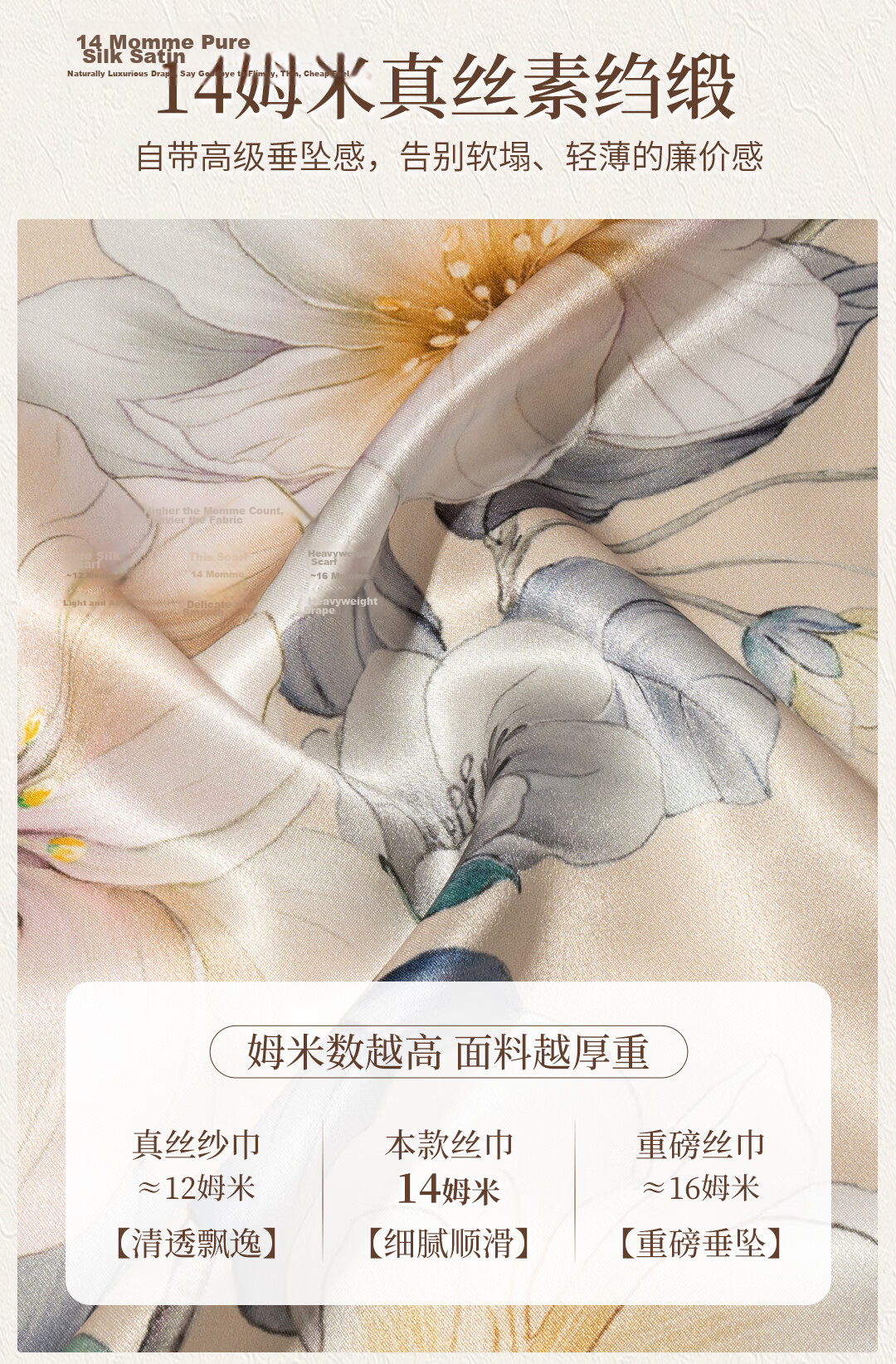 Shanghai Story [Counter Same Style] 100% Mulberry Silk Women's Scarf Genuine Silk Shawl Birthday Gift for Mom and Girlfriend 4