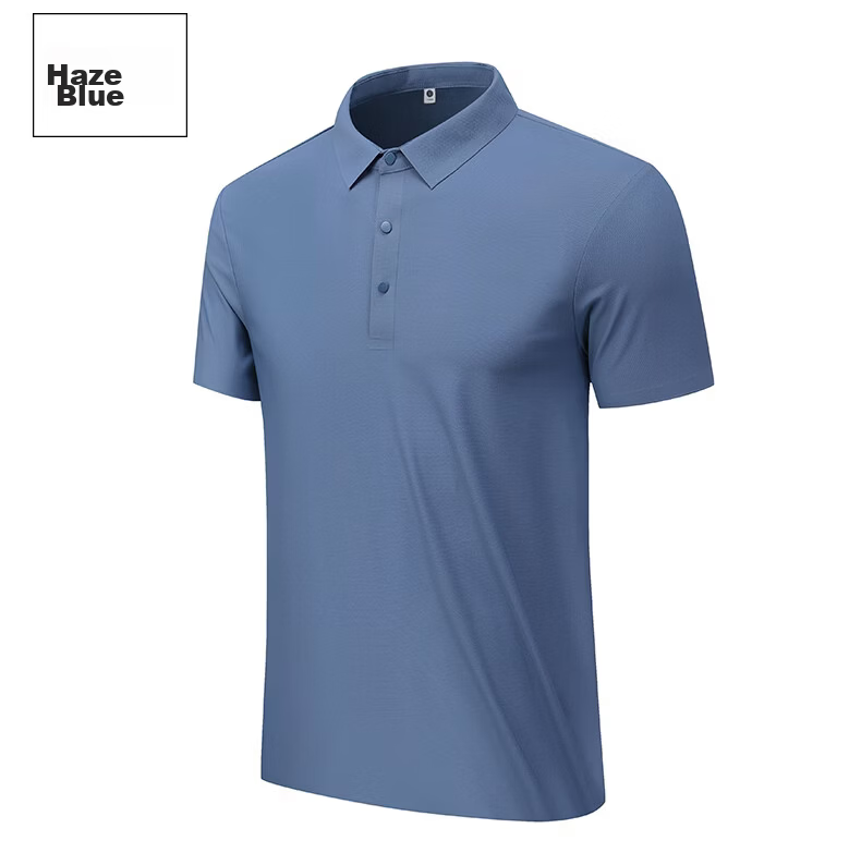 Jeanswest Men's Short Sleeve Polo Shirt Summer Thin Ice Silk Breathable Quick-Dry Casual Business Commuter Top 16