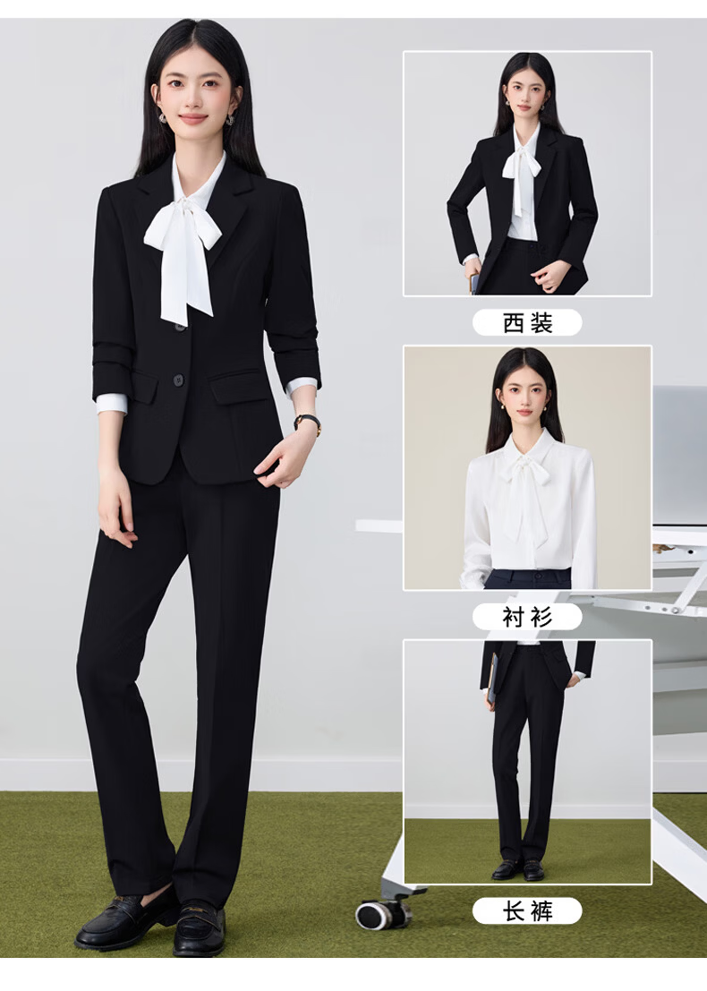 Chaoxu White Long Sleeve Bow Tie Shirt Women's Professional Slim Fit Elegant Casual Blouse 8