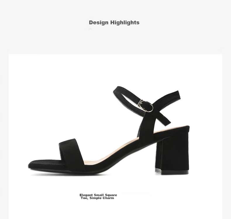 Daphne Women's Black One-strap High Heel Sandals 2026 Commuter Versatile Elegant Heels Size 38 4
