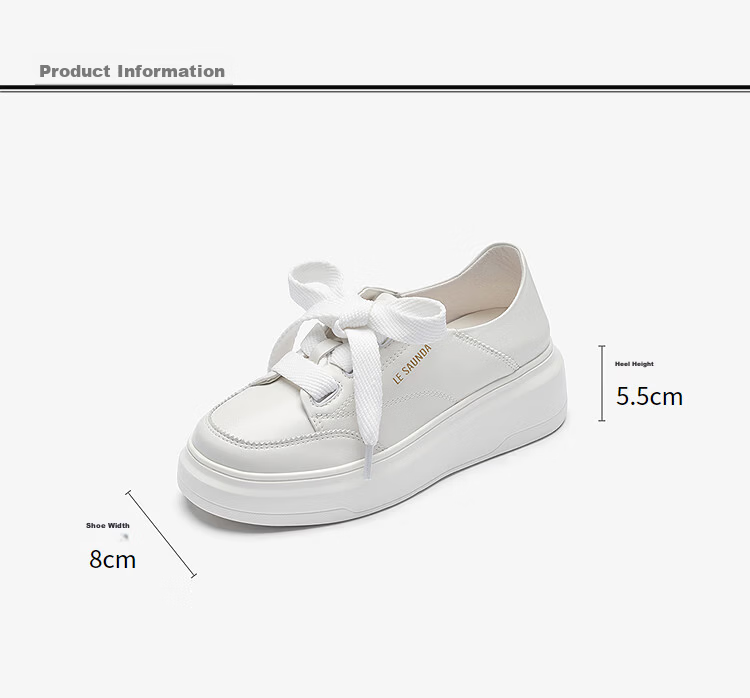 Lyle & Scott Lee Shi Hua Spring New Thick Sole Casual Platform Sneakers White Shoes Women 7M50101 Cream White OWK40 17