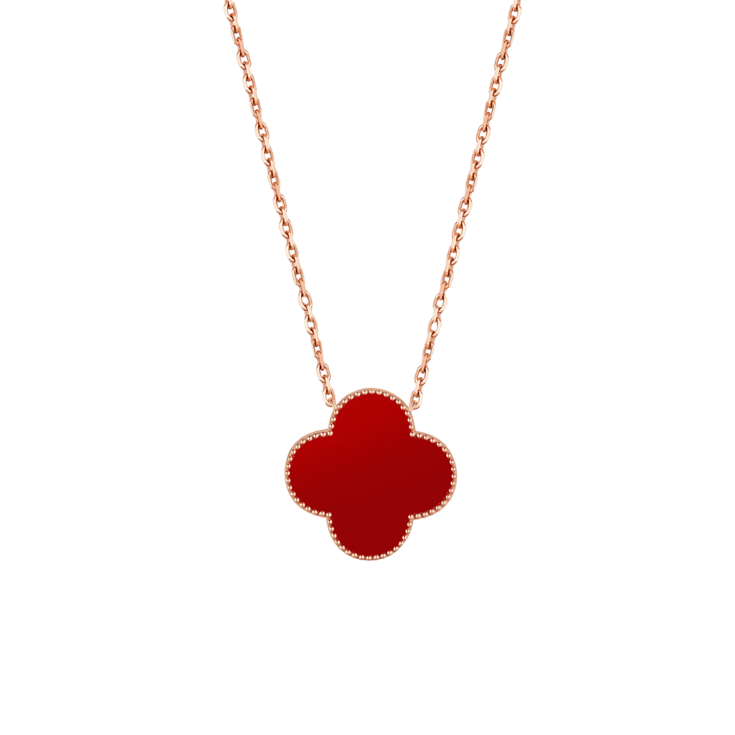 Cosfu Four-Leaf Clover Necklace Red Agate Women's 2026 New Luxury High-End Choker Birthday Gift for Girlfriend
