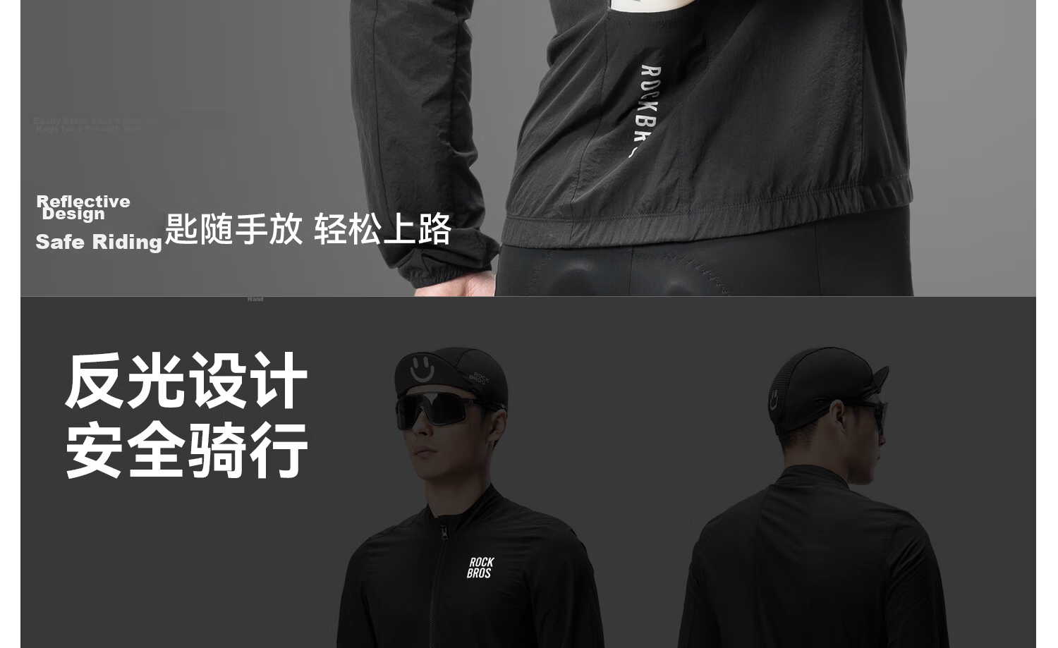 Rockbros Spring Summer Cycling Windbreaker Windproof Sunscreen Cycling Jacket Road Bike Breathable Men's Black L 35
