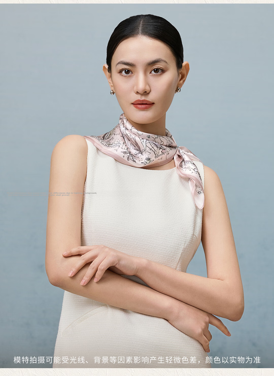Shanghai Story 100% Mulberry Silk Printed Small Square Scarf Gift for Elders, Mom, and Girlfriend 18