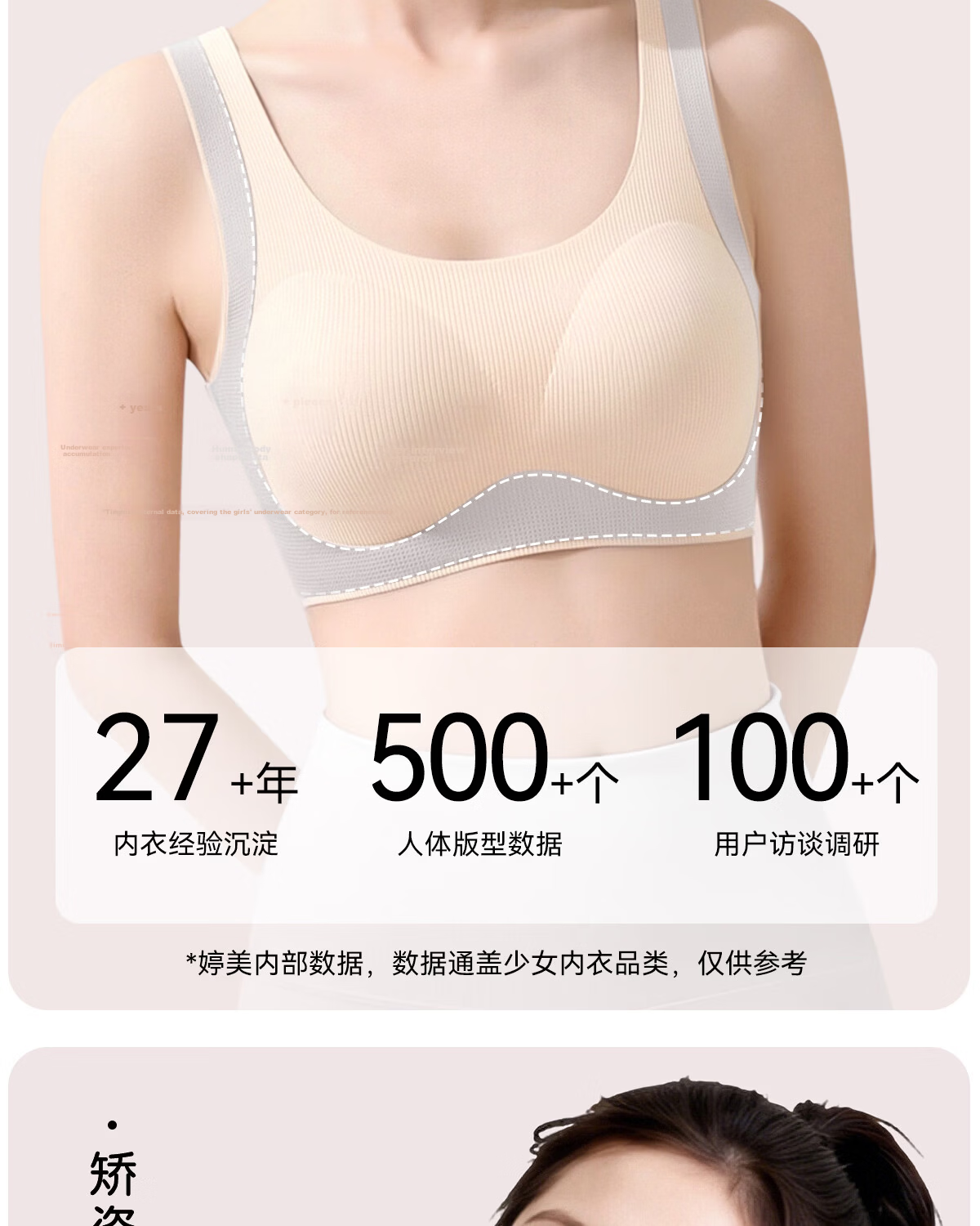 Tingmei Teen Girls Sports Correction Posture Support Bra Foundation Liquid Skin L 10