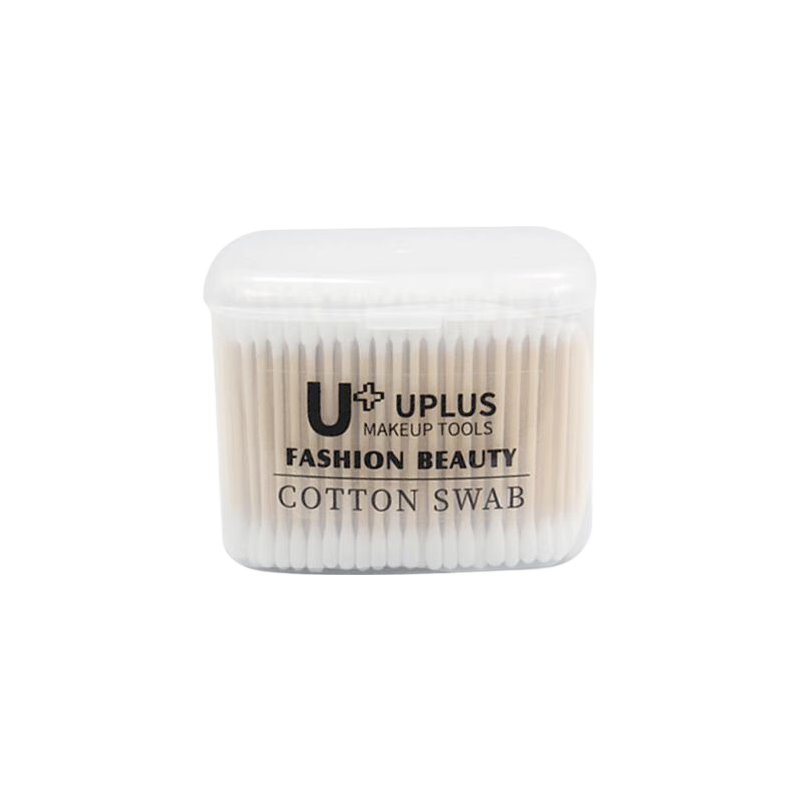 UPLUS Double-Ended Cotton Swabs, 400 Count, Ear Cleaning And Makeup Removal Swabs, Round And Pointed Tips, Disposable Cleaning Sticks