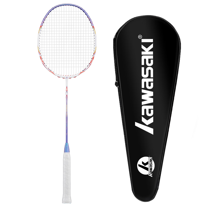 KAWASAKI Badminton Racket, Full Carbon Single Racket, Ultra-Light Professional Durable Type PASSION P25, Jade Green (Pre-Strung)