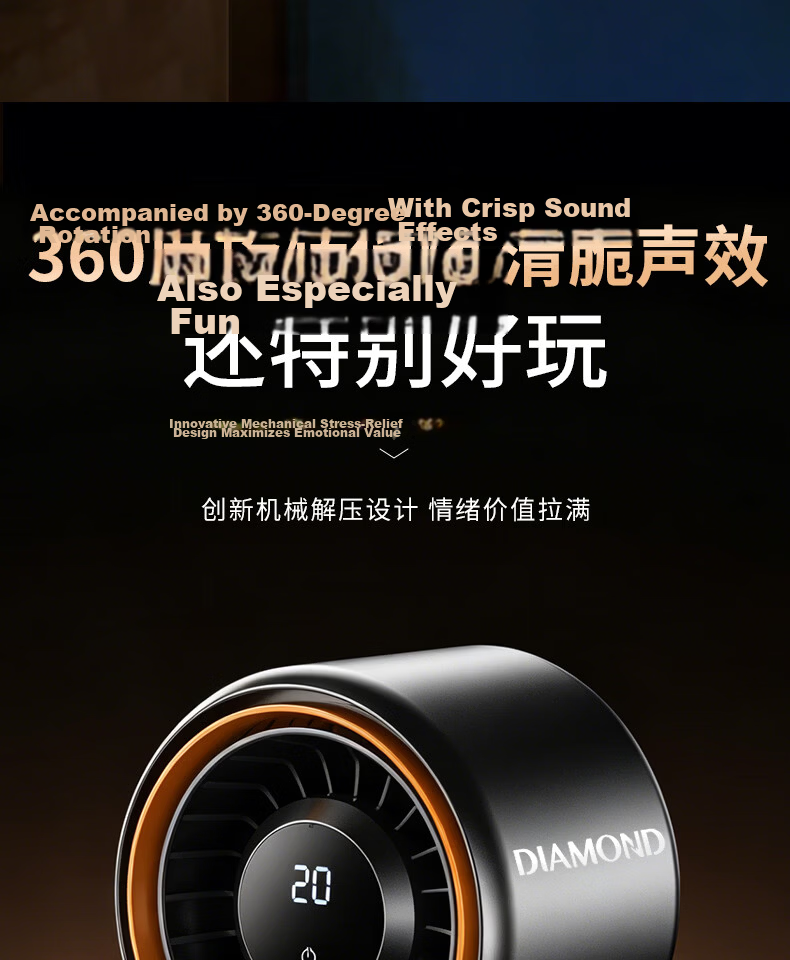 Diamond Brand [Storm Whisper] Desktop Mini Fan USB Portable Rechargeable Electric Fan Outdoor Camping Long Battery Life Cooling Device Dorm Bedside Small Fan WB18 Gray 15