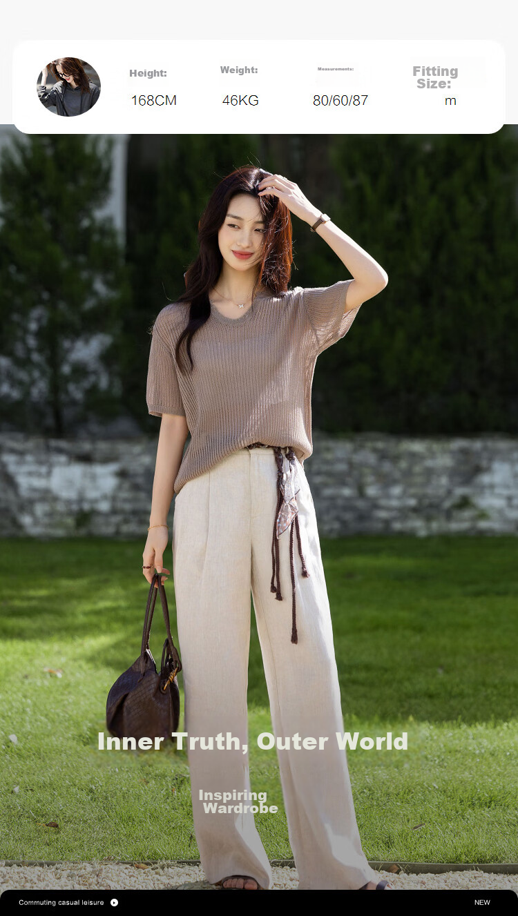 Demana [Breathable Tencel] Summer Elegant V-Neck Hollow Jacquard Slim Fit Short Sleeve Knit Top for Women Premium 12