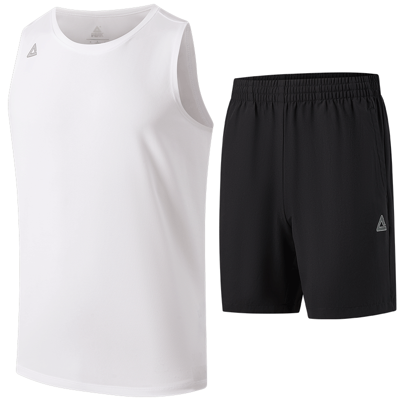 PEAK Men's Summer Sports Set Quick-Dry Breathable Sleeveless Vest and Shorts Badminton Running Fitness Two-Piece DF152010