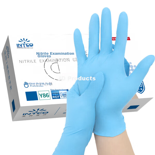INTCO Nitrile Gloves Blue Size S 100pcs/Box Y86-1001-S Random Packaging