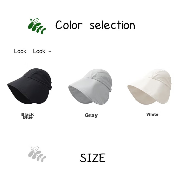 Lagur Large Brim Sunshade Lightweight Sun Protection Fisherman Hat for Women with Ponytail Hole Black 5