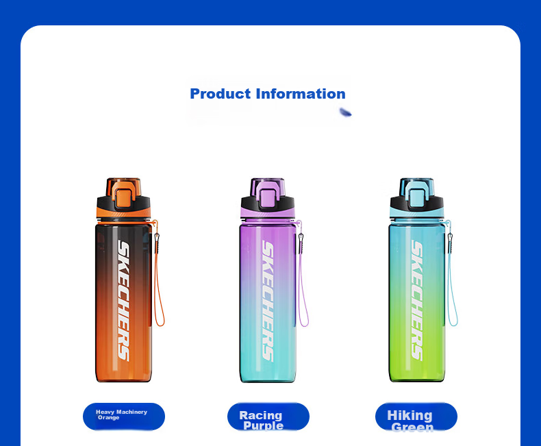 Skechers Large Capacity Tritan Sports Water Bottle for Men and Women Outdoor Fitness Portable Student Cup 35