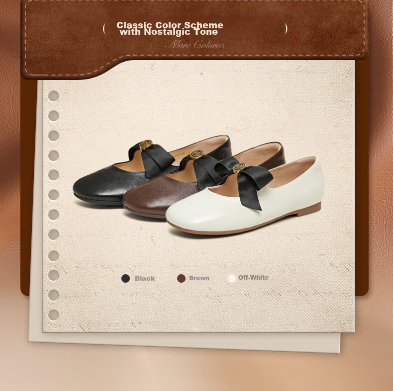 TEENMIX Rose Candy Retro Flat Sheepskin Mary Jane Shoes for Women, Shallow Mouth Single Shoes, New Style, Brown, Size 36 5