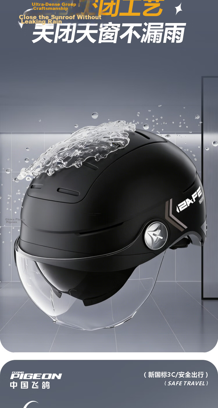 Feige Spreck 3C Certified Electric Bike Helmet for Women and Men, Summer Sun Protection Half Helmet, Motorcycle Safety Helmet for All Seasons, Wind Vent Skylight, Model 598, High-Definition Long Doubl 12