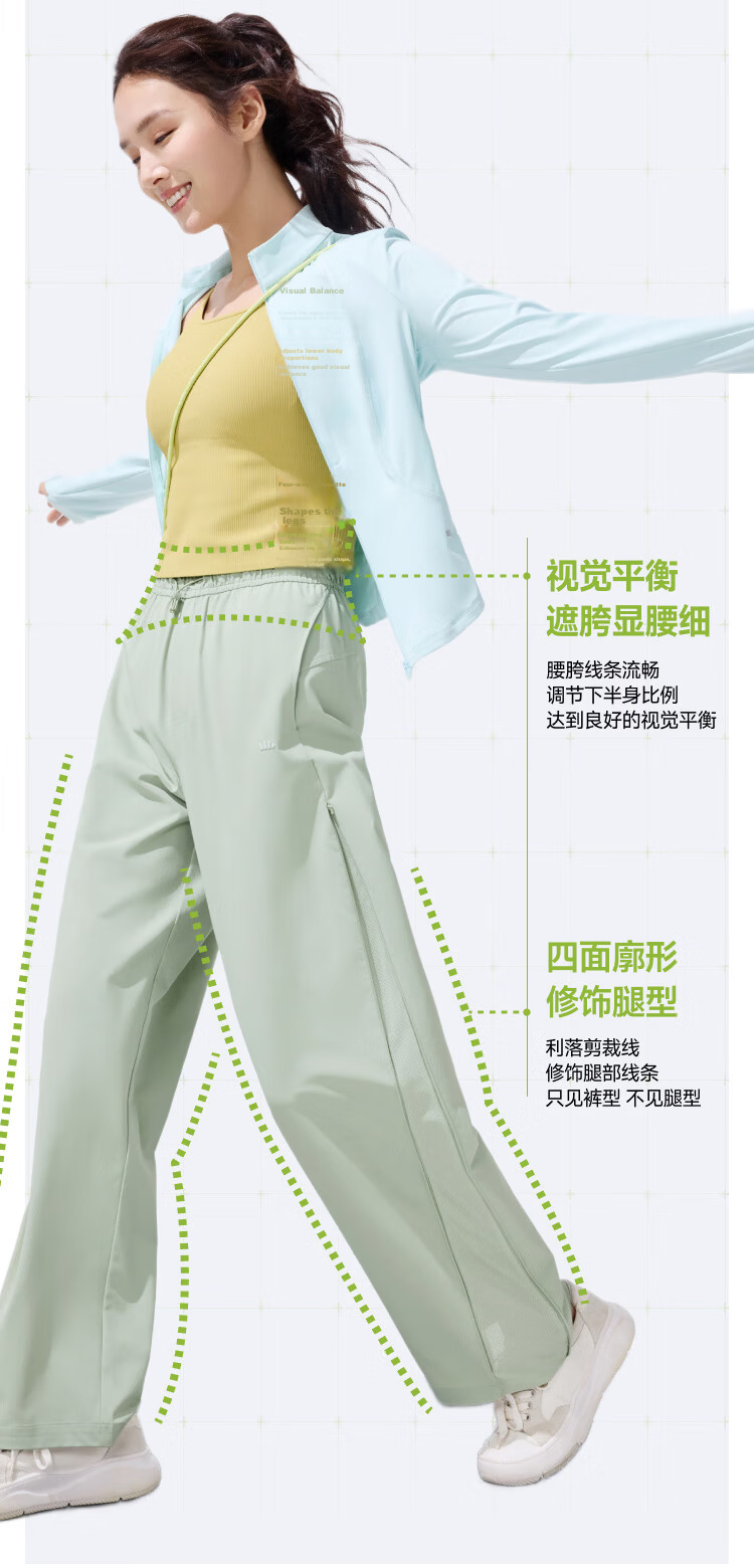 Beneunder Women's Ultra-Breathable Loose Sun Protection Pants, Wide-Leg Casual Trousers, Sports Quick-Dry Spring And Summer 2025 New Style AS850 14