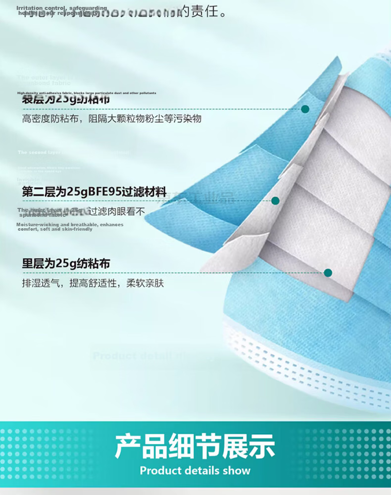 CM Disposable Mask 9527 Independent Packaging Three-Layer Protection with Meltblown Fabric Comfortable Earloop F-Y1-A Type 50pcs/Box 3