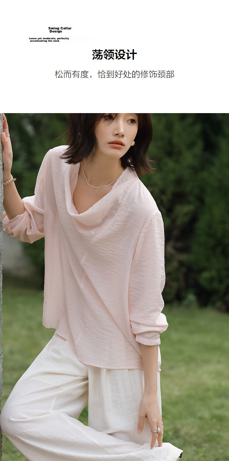 Demana Champs-Élysées Spring French Elegant Loose Fit Small Size Silky Comfortable Women's Blouse 7