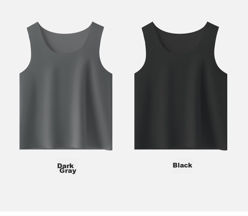 GUJIN Men's Ice Silk Seamless Summer Vest High Elastic Cooling Plus Size Tank Top 2-Pack 11