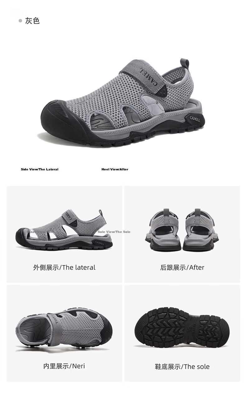 CAMEL Summer Open-Toe Breathable Outdoor Sports Casual Beach Hiking Sandals G16M307030 Gray Size 41 26