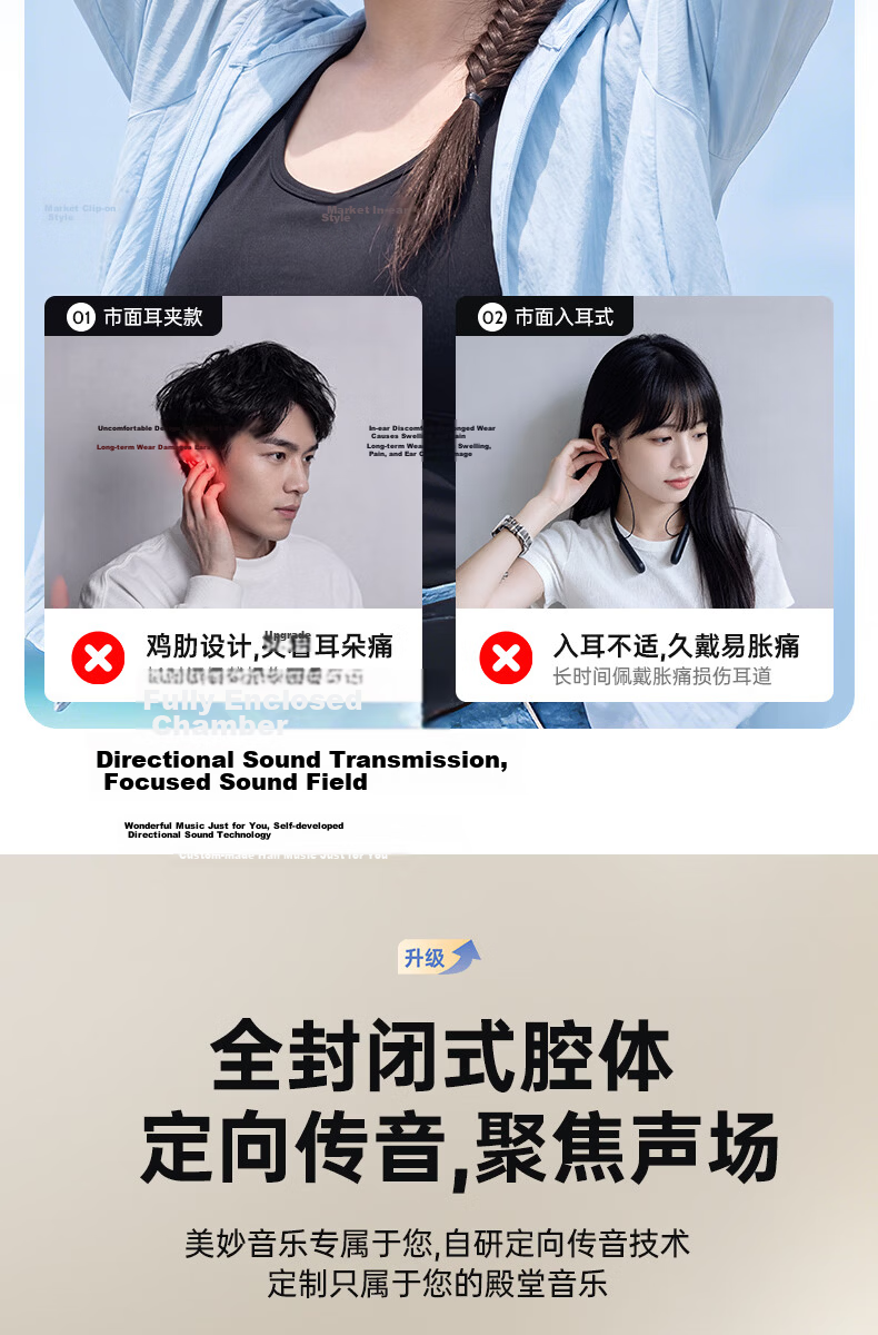 Chengao Bone Conduction Bluetooth Earphones 2026 New IP56 Waterproof Open Design Leakproof Comfortable Wireless Sports Running Cycling Ear-Hook Long Battery Life L10 Black 7