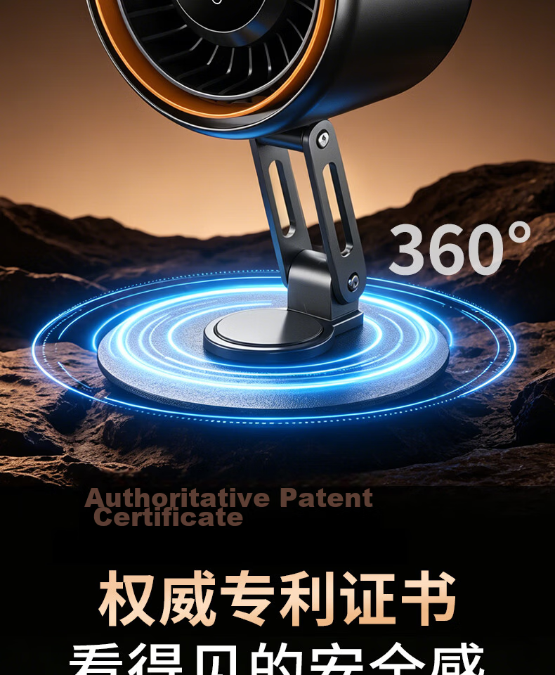 Diamond Brand [Storm Whisper] Desktop Mini Fan USB Portable Rechargeable Electric Fan Outdoor Camping Long Battery Life Cooling Device Dorm Bedside Small Fan WB18 Gray 16