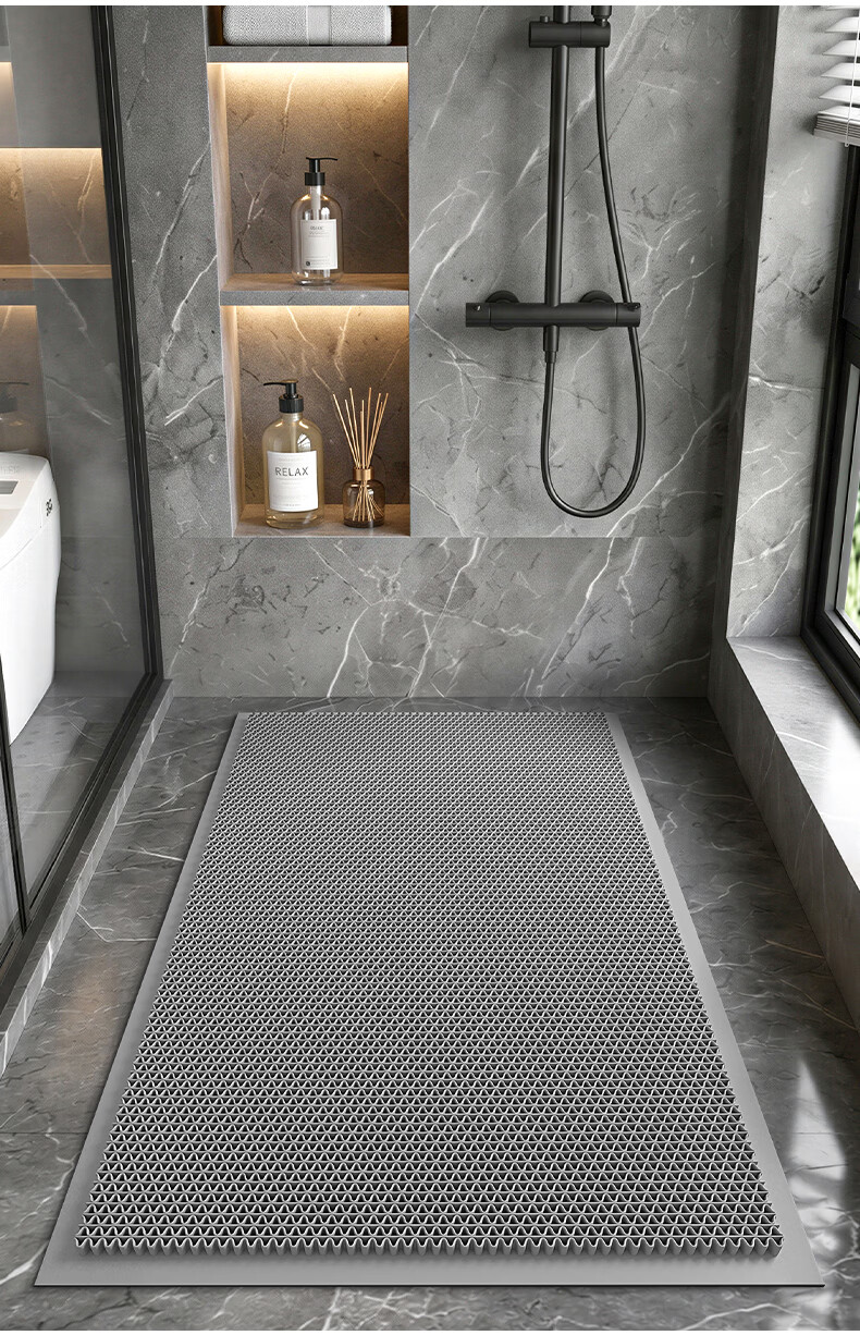 DeXi Bathroom Non-Slip Mat Home Toilet Floor Mat Anti-Slip Water Isolation Shower Mat PVC Bath Mat 80x120cm 15