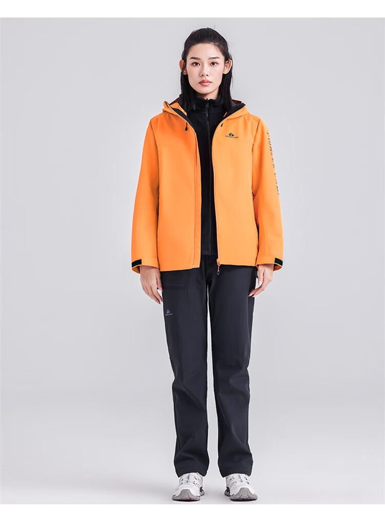 Pioneer Camp Hardshell Jacket for Women, Autumn Outdoor Windproof And Waterproof High Altitude Mountaineering Coat for Men, Commuter Style, Orange-Red, XL 16