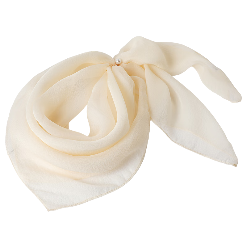 Hangsi Mansion Pure Color Custom Mulberry Silk Scarf Silk Pearl Gauze Square Scarf Birthday Gift for Mom Women's Festival