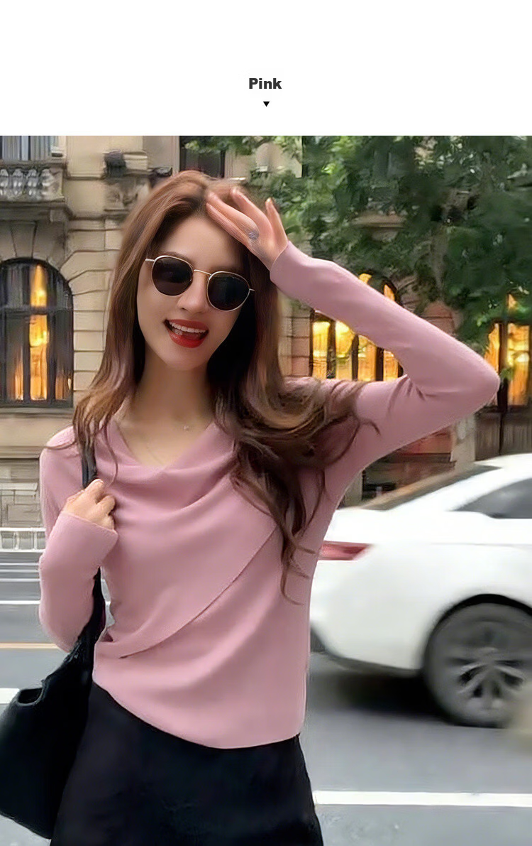 MT Heartbeat Knitwear Spring Elegant V-Neck Long Sleeve Wool Blend Sweater for Women 7
