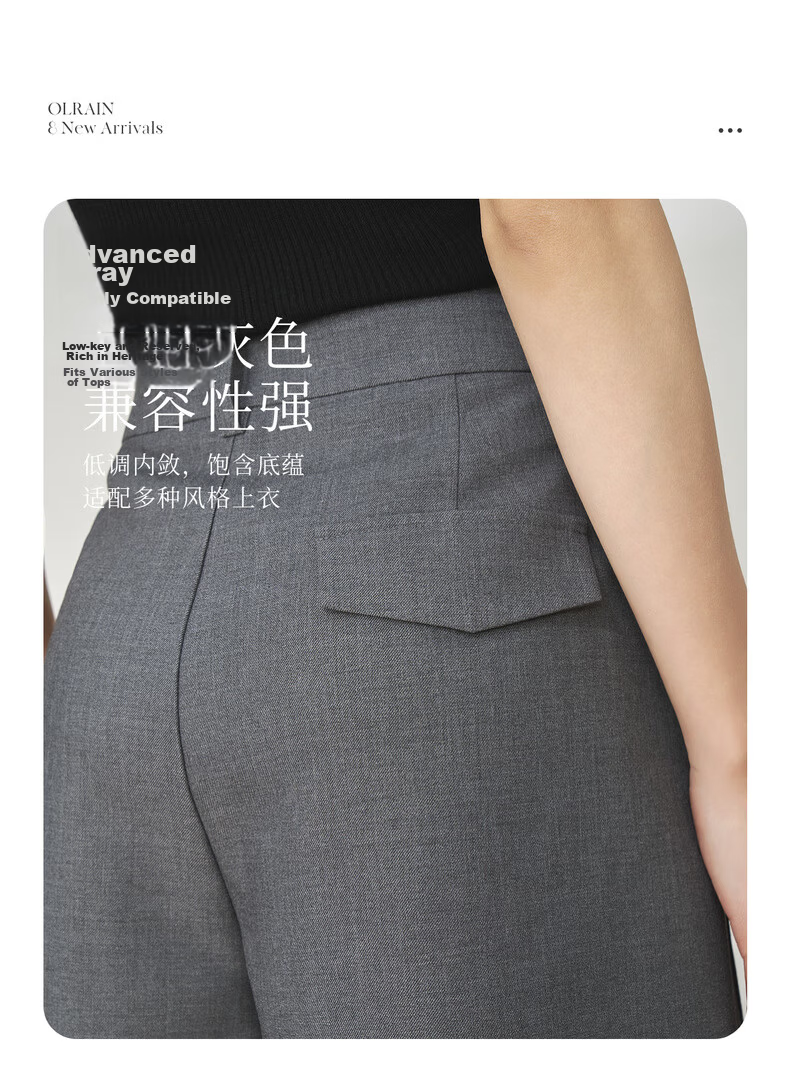 Olrain Eurielle Gray Blazer Shorts Women's Summer High Waist Korean Style Petite Hot Wind Pants Gray XL 11