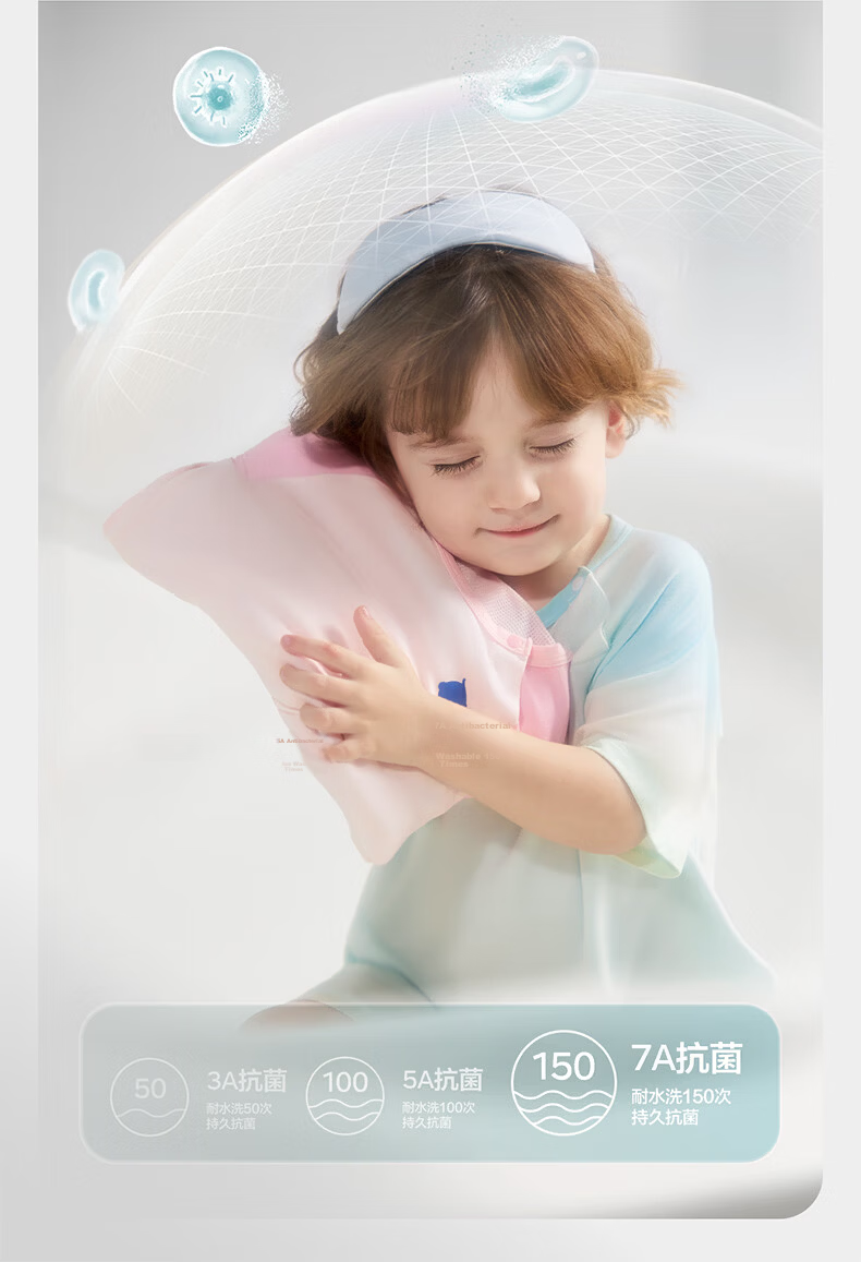 Babycare Newborn Spring Summer Soft Milk Skin Belly Protection Sleeping Bag Legged Sleeping Bag 5-Sleeve Mint Bubble Size 100 (95-105cm) 20