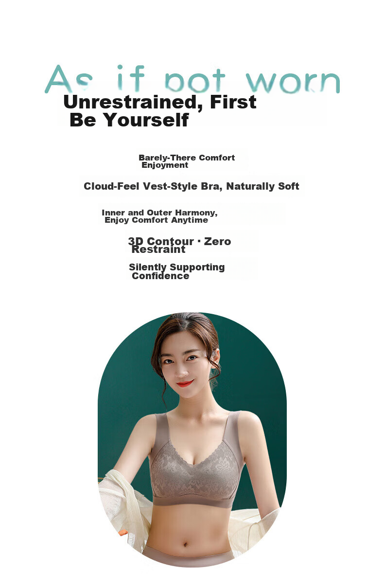 Borui Women's Seamless Bra Thin Wireless Push-Up Anti-Sagging Breast Shaping Bra 2