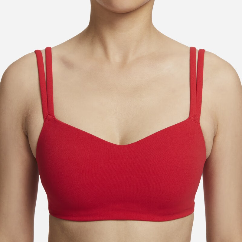 NIKE Women's Sports Bra, Low Support, Red, Anti-Sagging And Anti-Drop, DO6609-696, Red, Size M 1