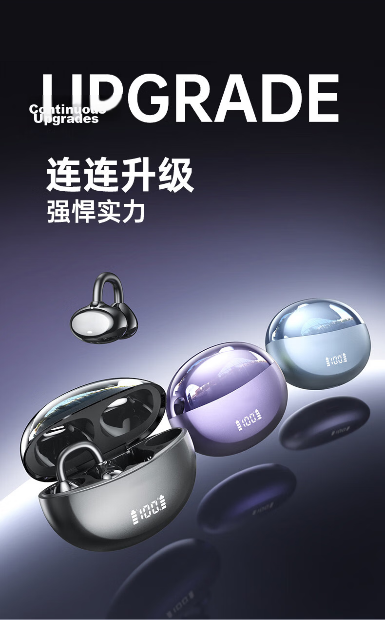 Chuanggu [2026 Latest Model I Berlin Sound] Bluetooth Wireless Clip-On Earphones Comfortable Fit Stable Non-In-Ear High-Fidelity Sound for Fitness Running Sports 15
