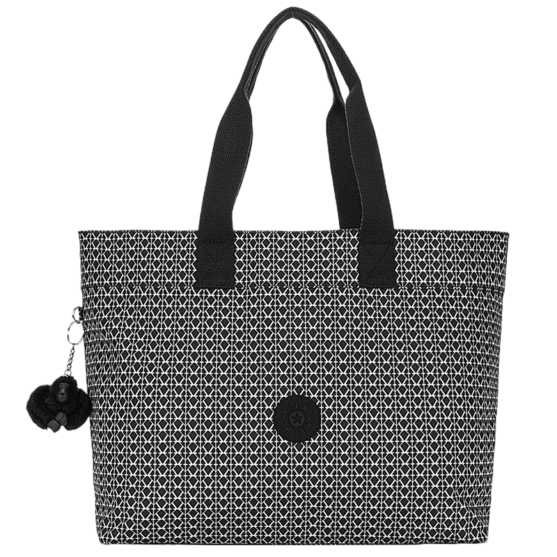 Kipling Large Capacity Lightweight Shoulder Bag Fashion Trendy Tote COLISSA Black and White Monogram Print Birthday Gift